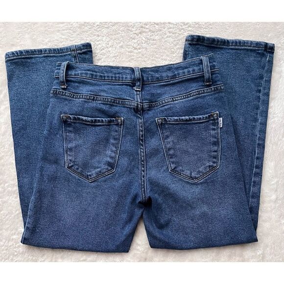 LUNA NORA MID-RISE CROPPED DISTRESSED STRAIGHT JEANS, Size 6 - Picture 12 of 14